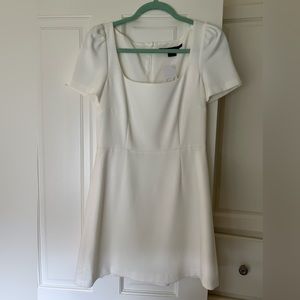 French Connection White Puff Sleeve Dress